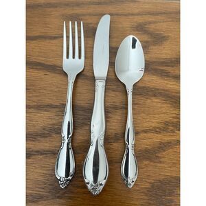 Vtg Oneida Community Stainless Youth/Child Feeding Set - 3 Piece Set - EUC